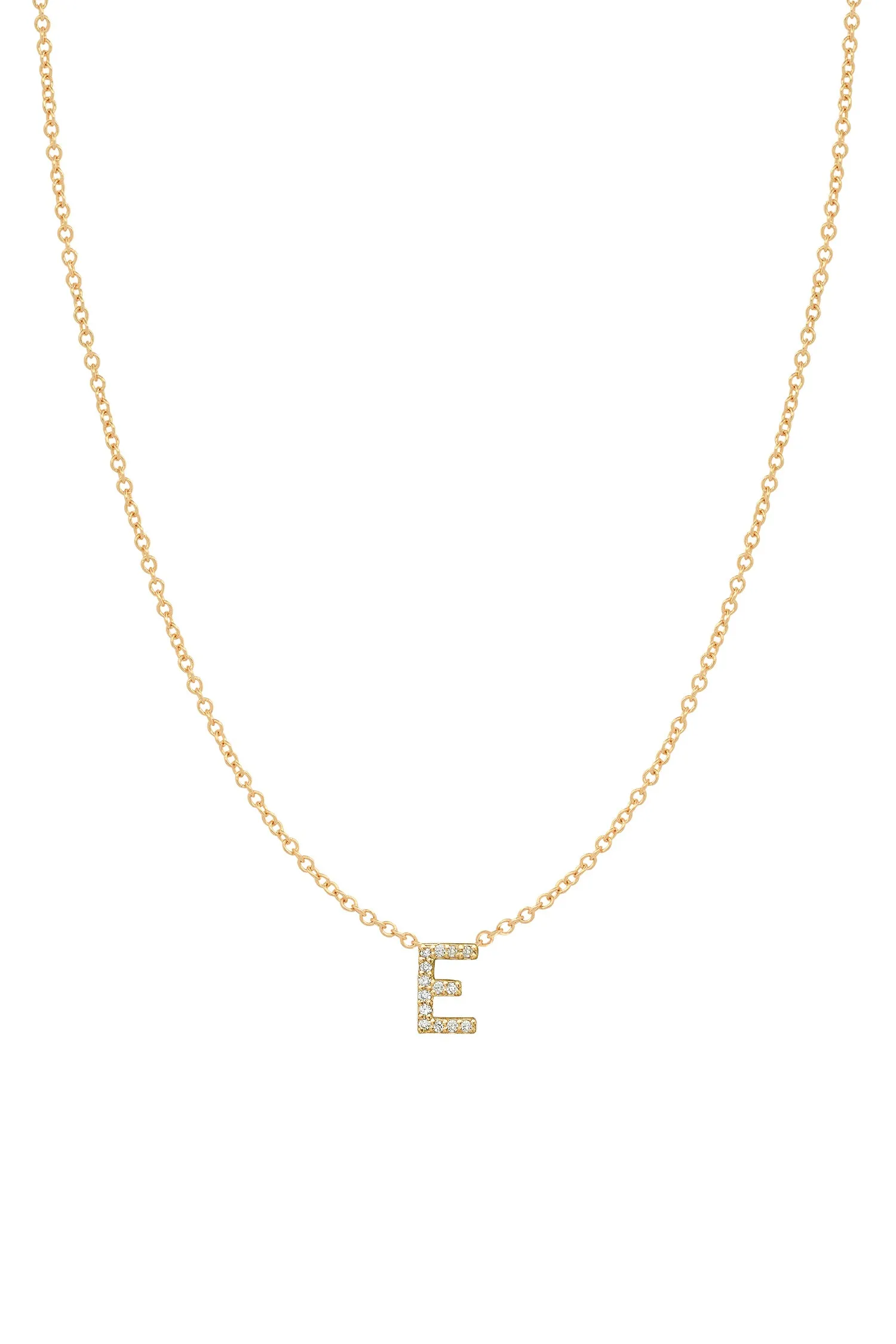 Diamond Initial Necklace - 14K Yellow