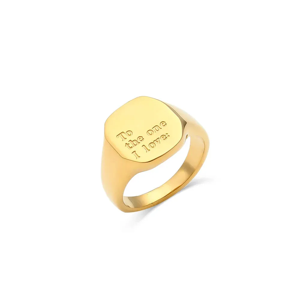 DODOAI New Customized Engrave Name Rings Men Women Gold Rings Personalized Stainless Steel Jewelry Anniversary Gifts Size 6-9