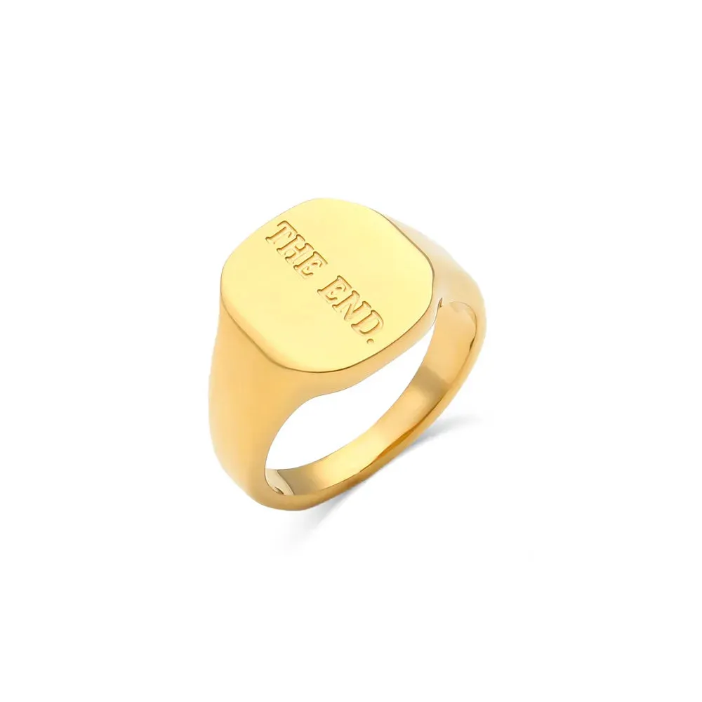 DODOAI New Customized Engrave Name Rings Men Women Gold Rings Personalized Stainless Steel Jewelry Anniversary Gifts Size 6-9