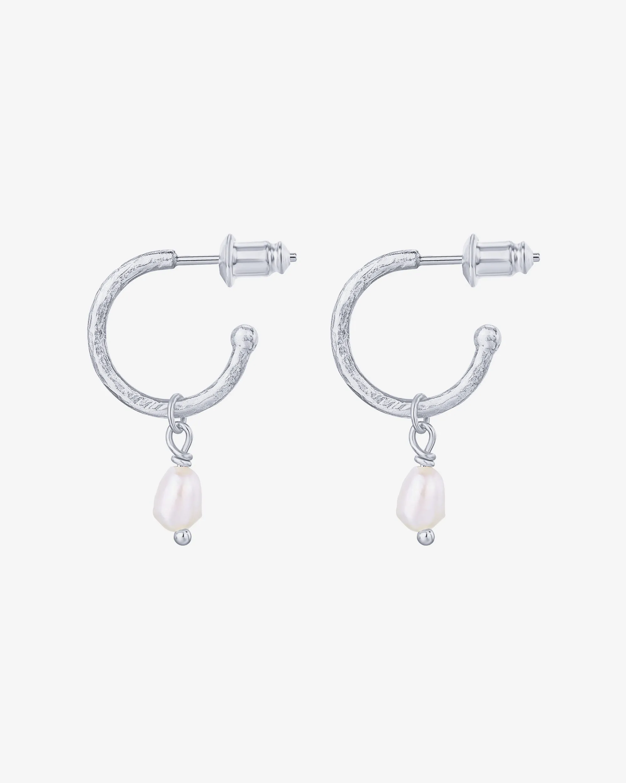 Drop Pearl Hoops