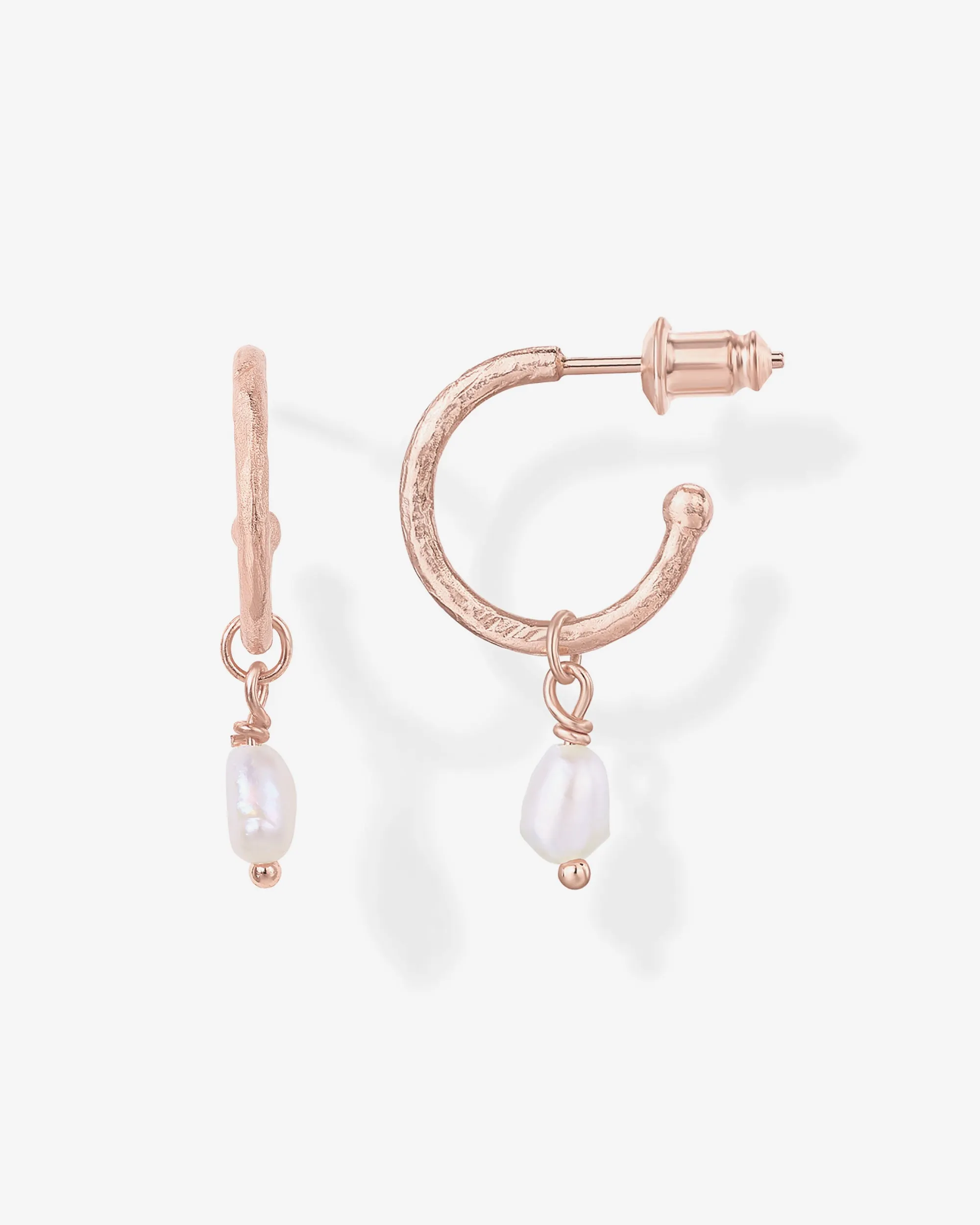 Drop Pearl Hoops