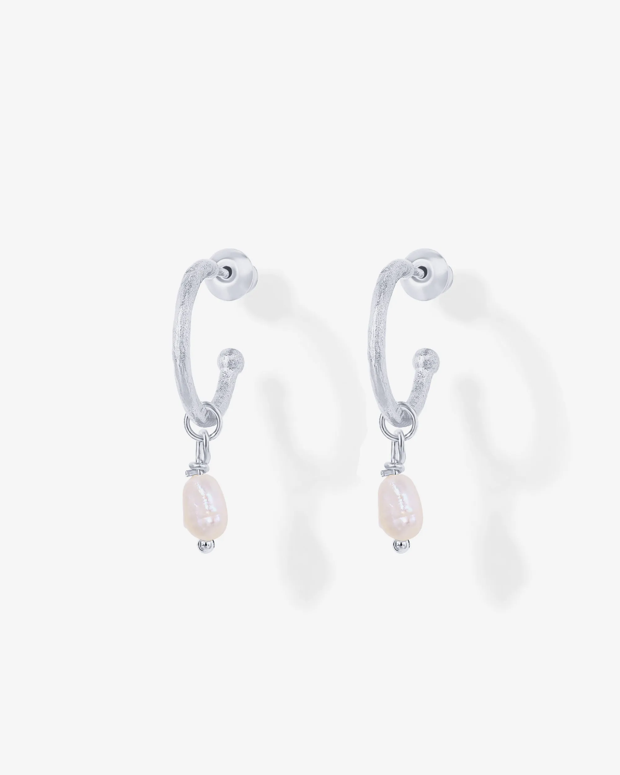 Drop Pearl Hoops