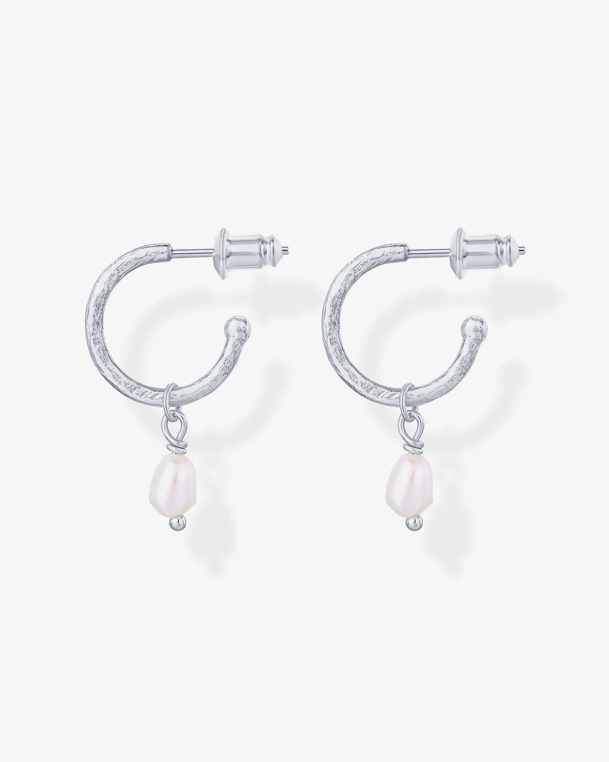 Drop Pearl Hoops