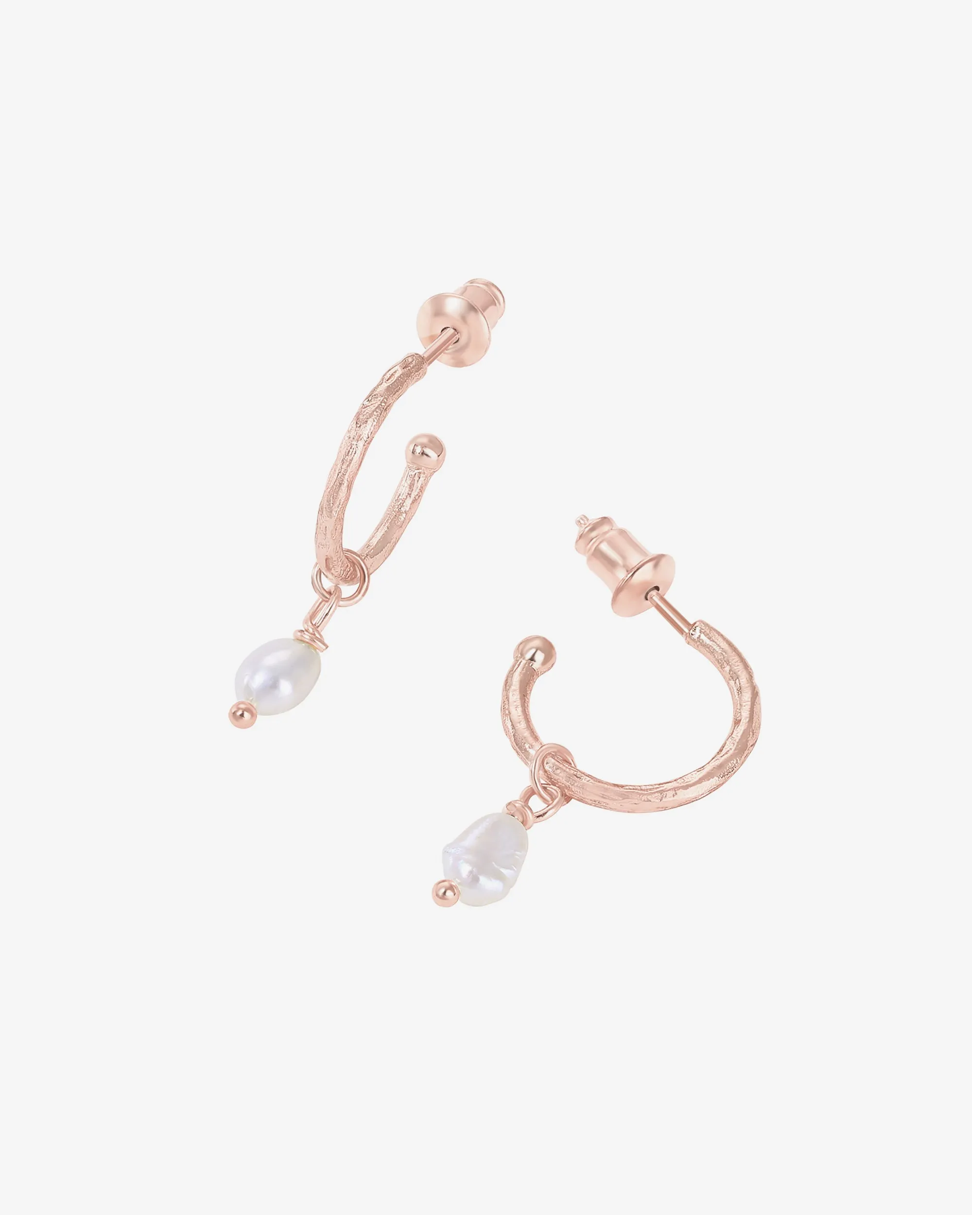 Drop Pearl Hoops