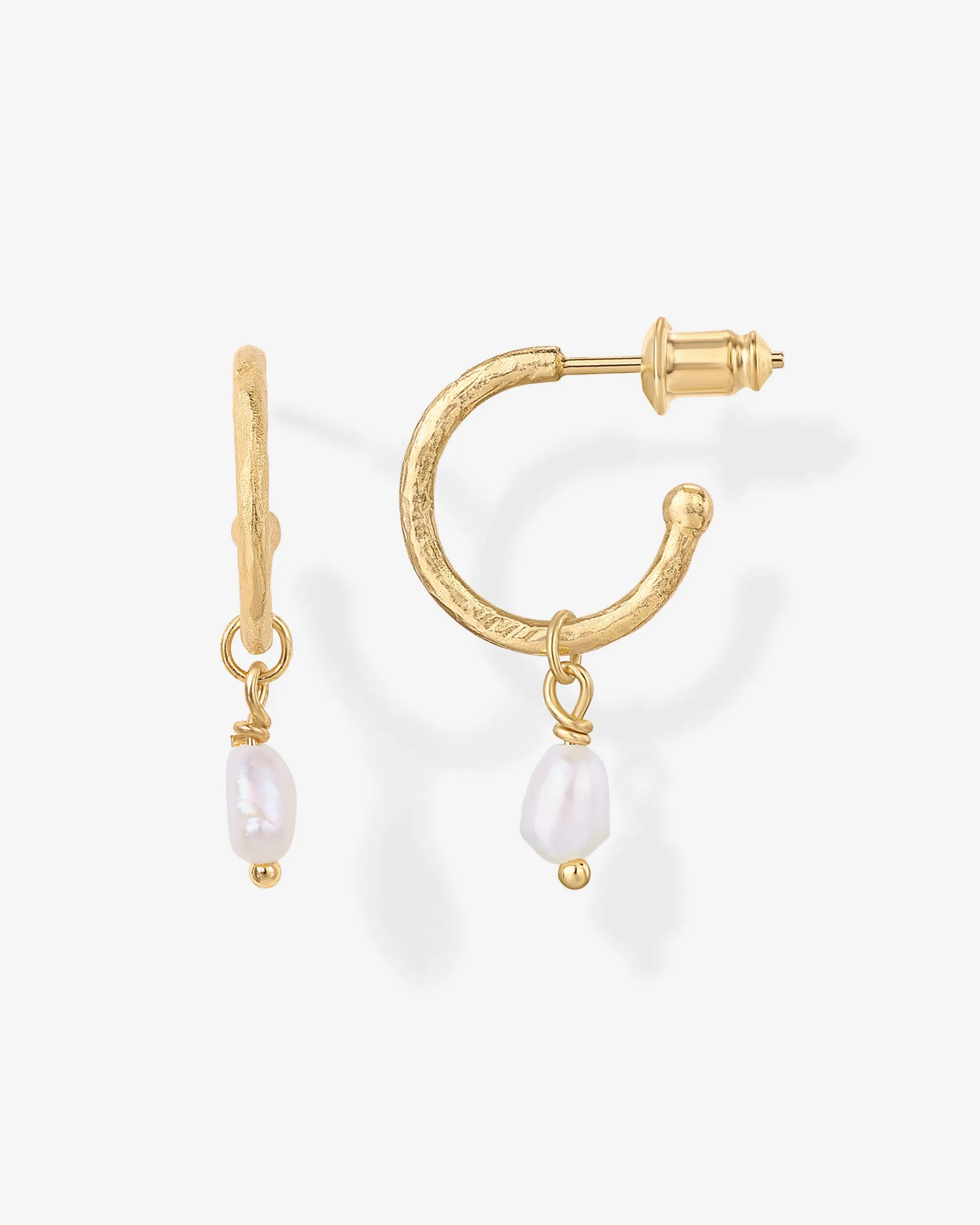 Drop Pearl Hoops