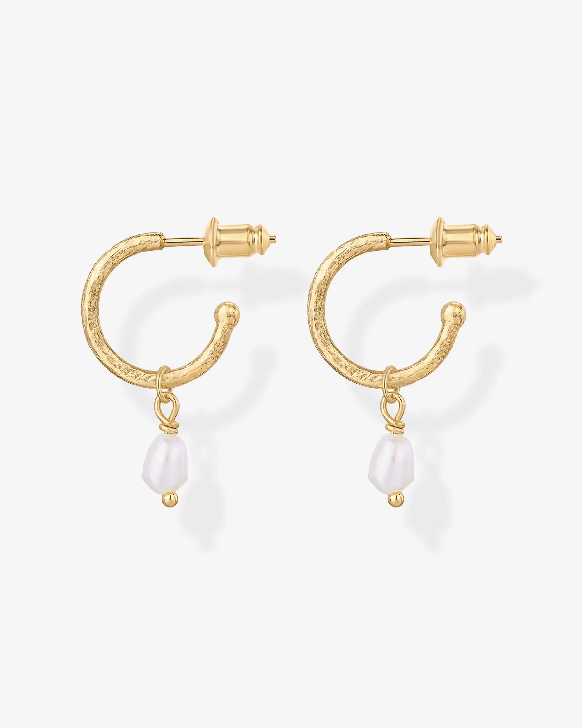 Drop Pearl Hoops