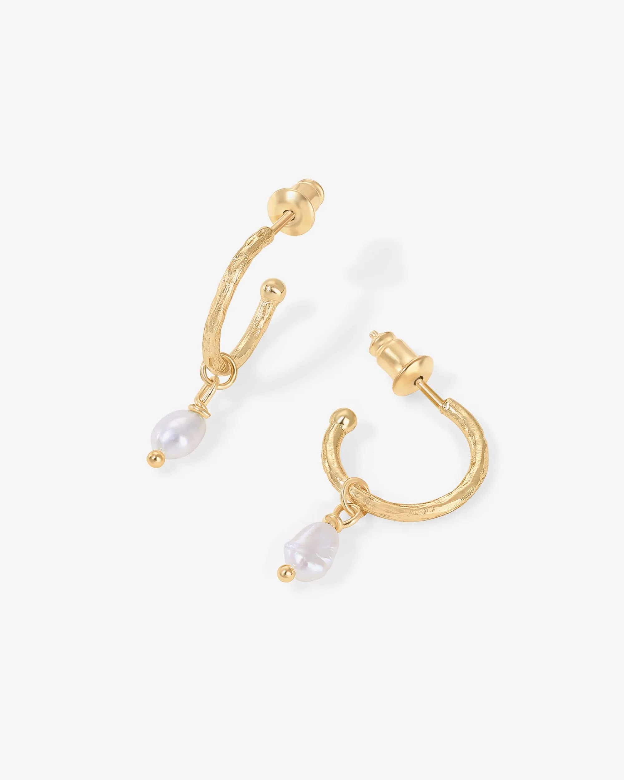 Drop Pearl Hoops