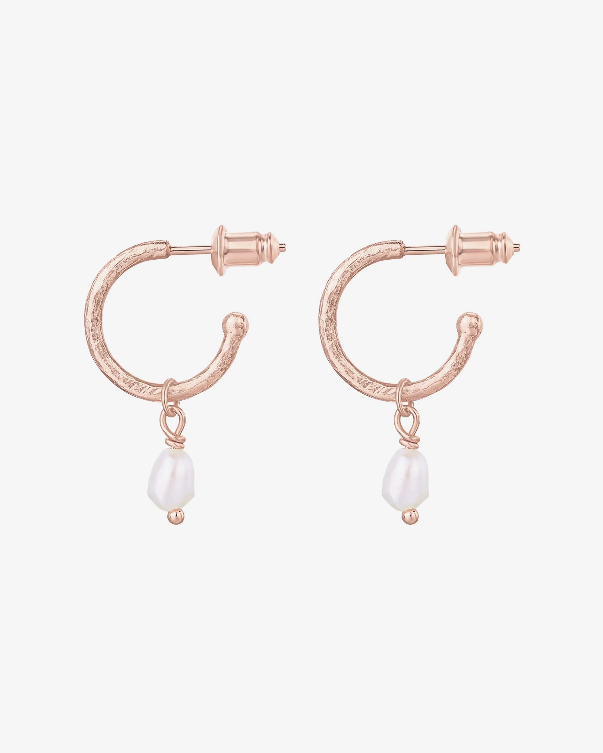 Drop Pearl Hoops