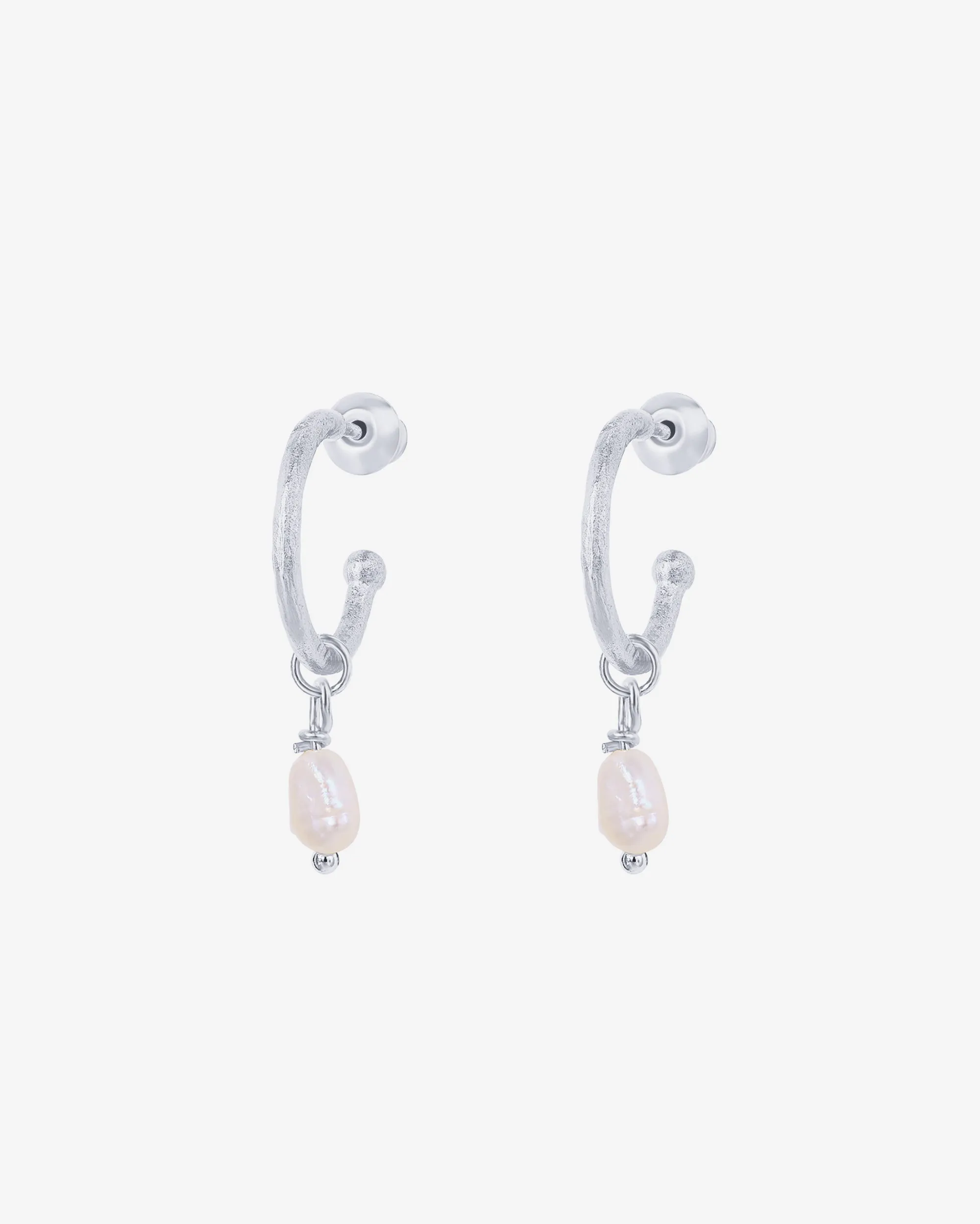 Drop Pearl Hoops