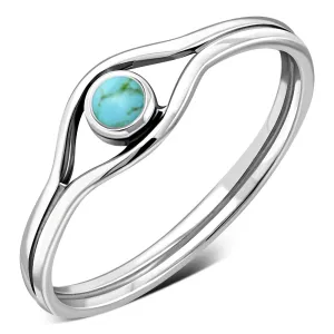 Evil Eye Sterling Silver Turquoise Ring