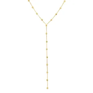 Faceted Gold Ball Chain Lariat