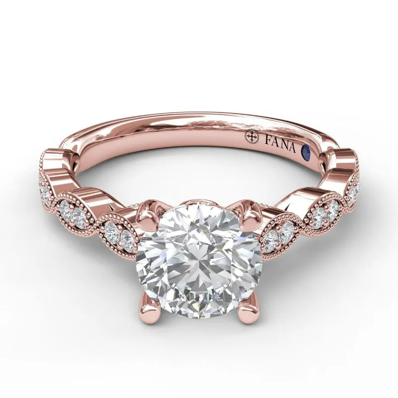 Fana Vintage Marquise Accent Engagement Ring