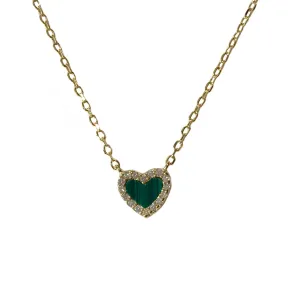 Gemstone Heart Pave Sparkle Necklace