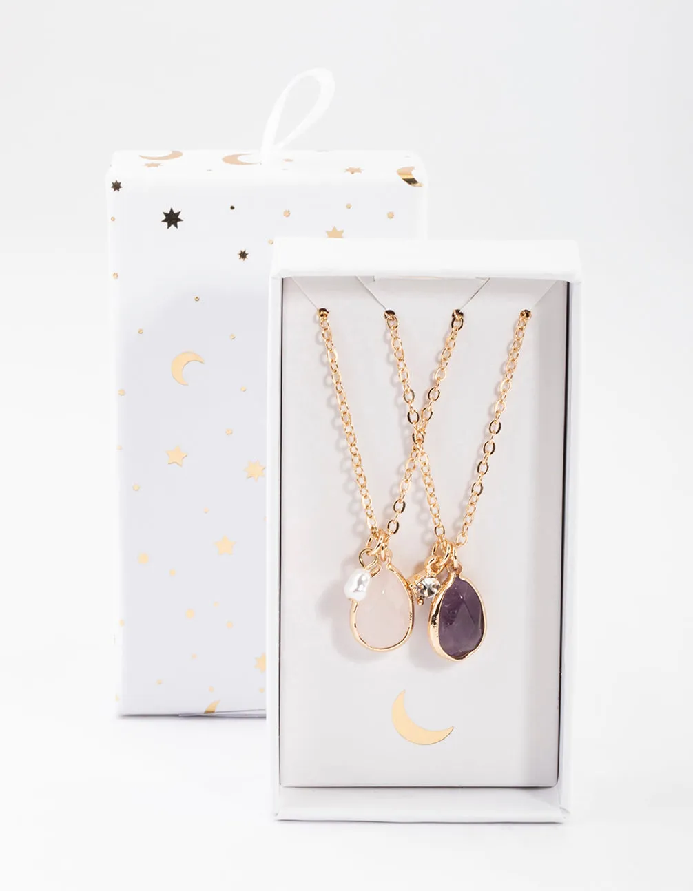 Gold Mixed Diamante Necklace Pack