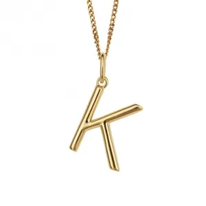 Gold Plated Initial Letter K Pendant P5137