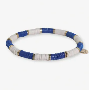 Grace Two-Colorblock Stretch Bracelet, Blue/Ivory | Ink   Alloy