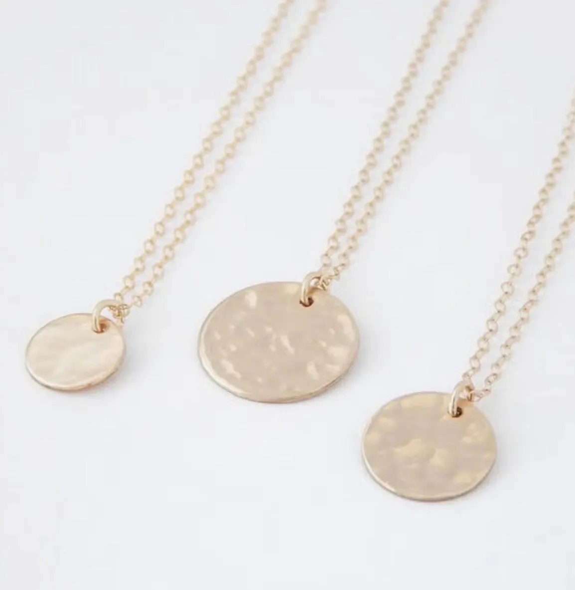 Hammered Disc Necklace