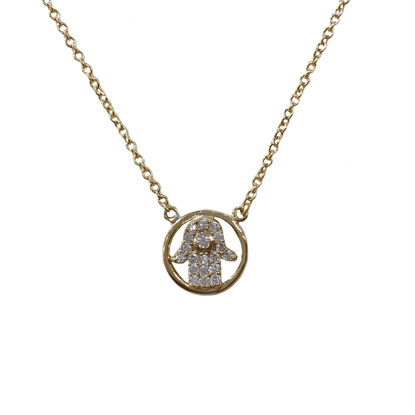 Hamsa Disc Necklace