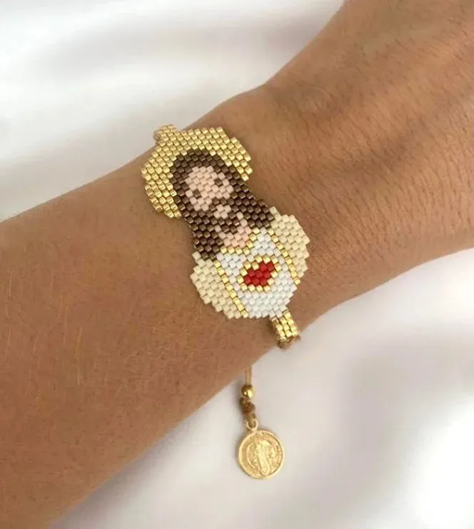 Handmade Religious Sacred Heart Jesus Bracelet