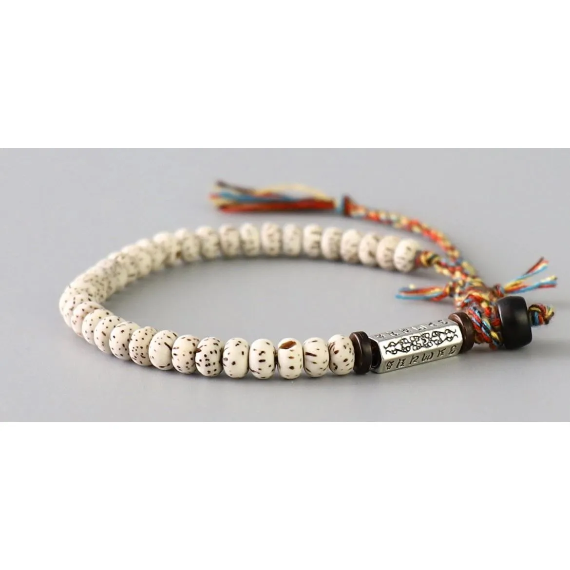 Handmade Tibetan Buddhist Braided Cotton Natural Bodhi Seeds Bracelet