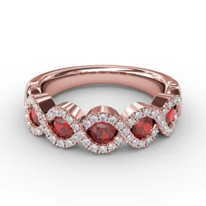 Hold Me Close Ruby and Diamond Twist Ring