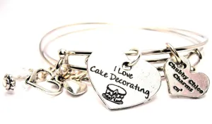 I Love Cake Decorating Expandable Bangle Bracelet Set