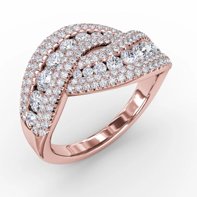 Intertwining Love Diamond Ring