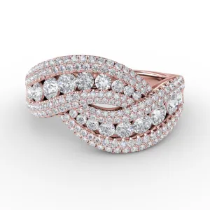 Intertwining Love Diamond Ring