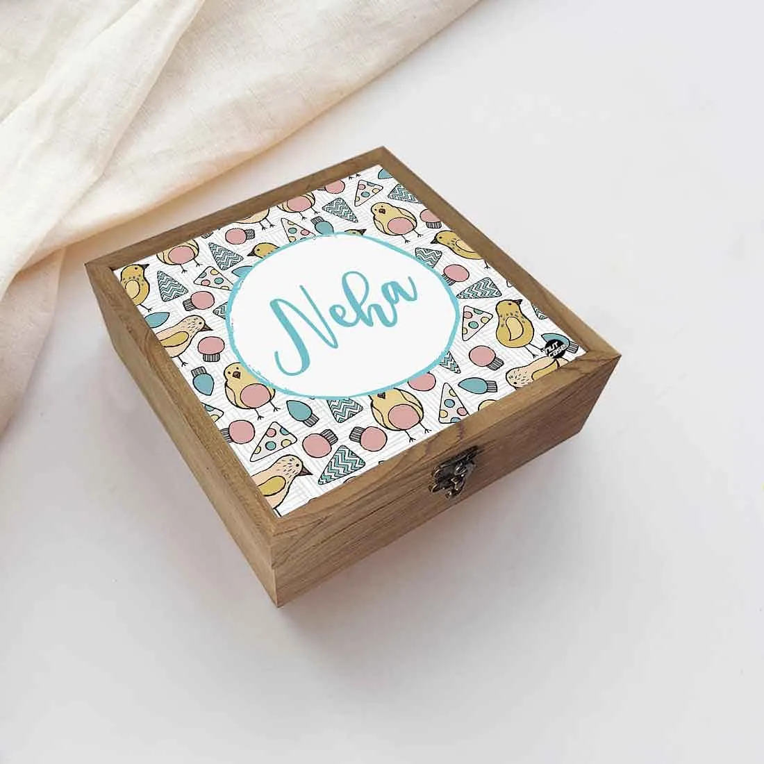 Kids Wooden Jewellery Box for Girls - Cute Chick