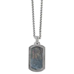 Labradorite Gemstone Plaque Sterling Pendant & Necklace