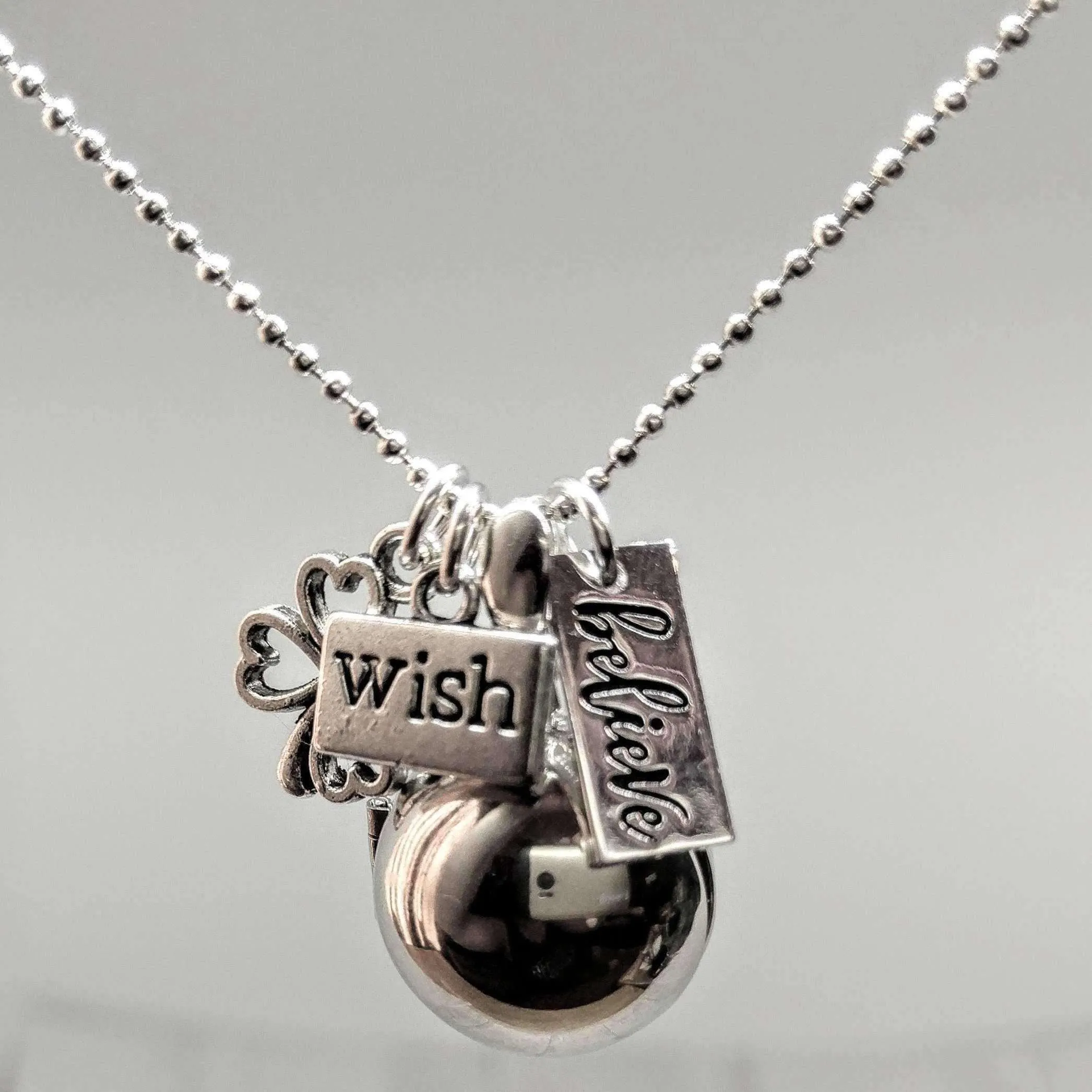 Layered Wish/Prayer Locket Necklace, 16-18 inch