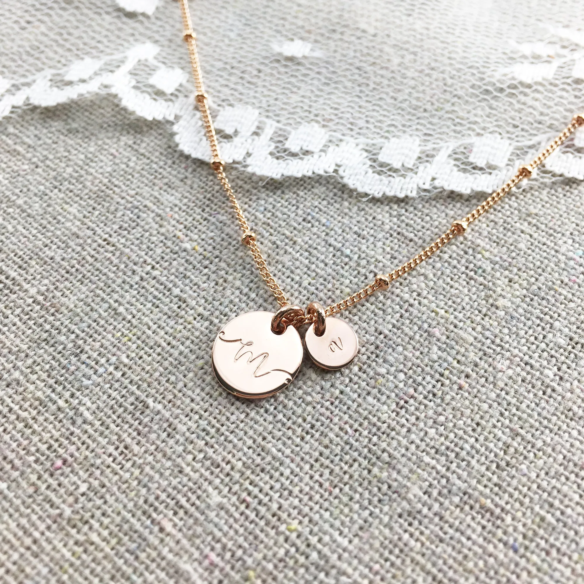 Mama Disc Initial Necklace