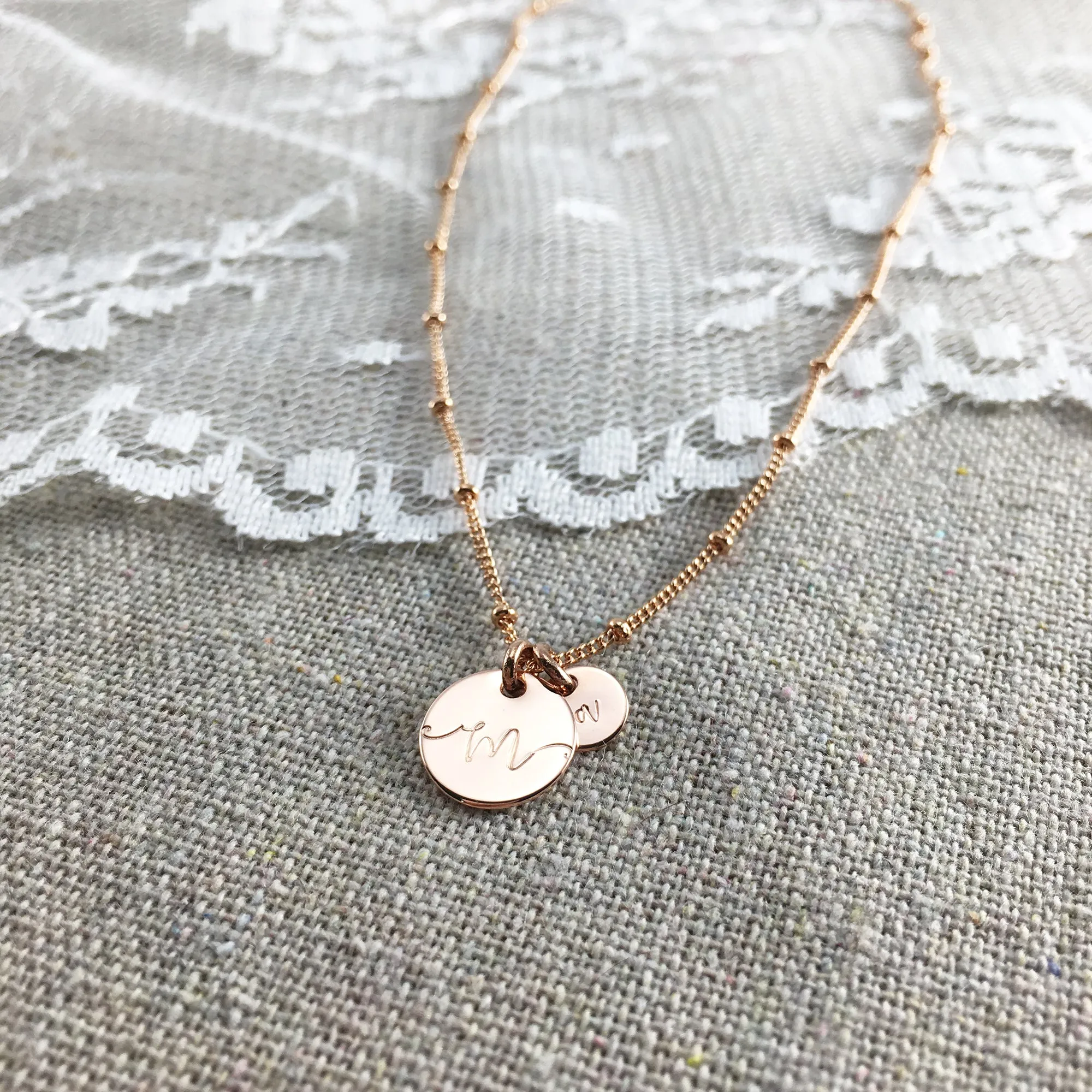 Mama Disc Initial Necklace