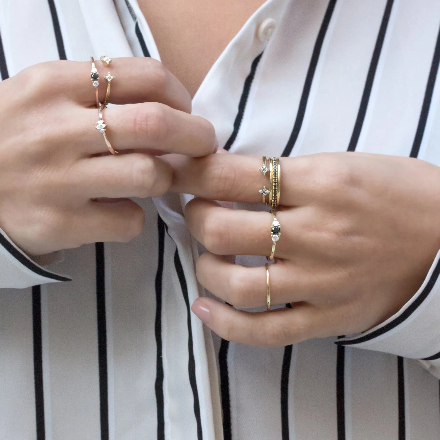 Mercury Ring With White Diamonds