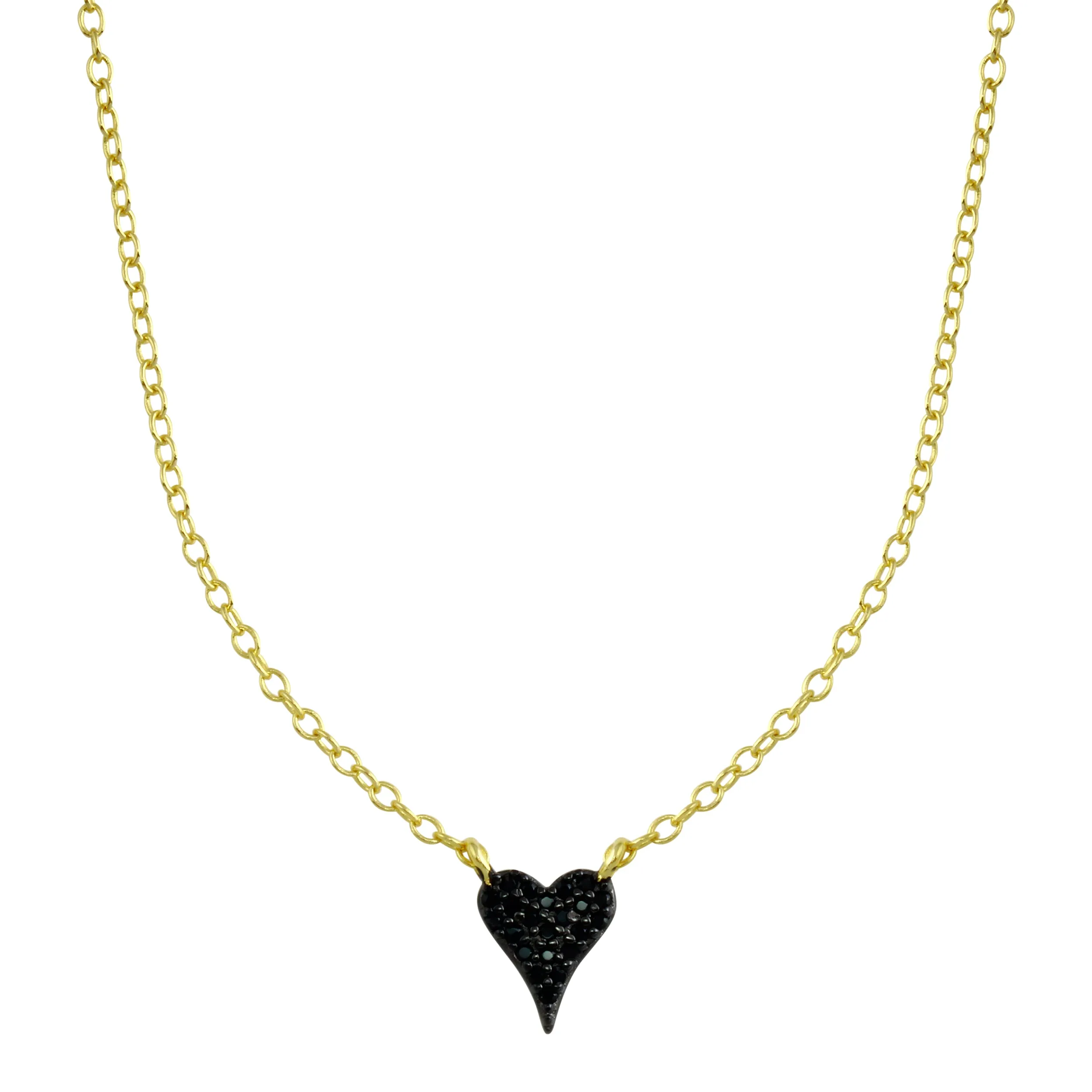 Micro Black Heart Necklace