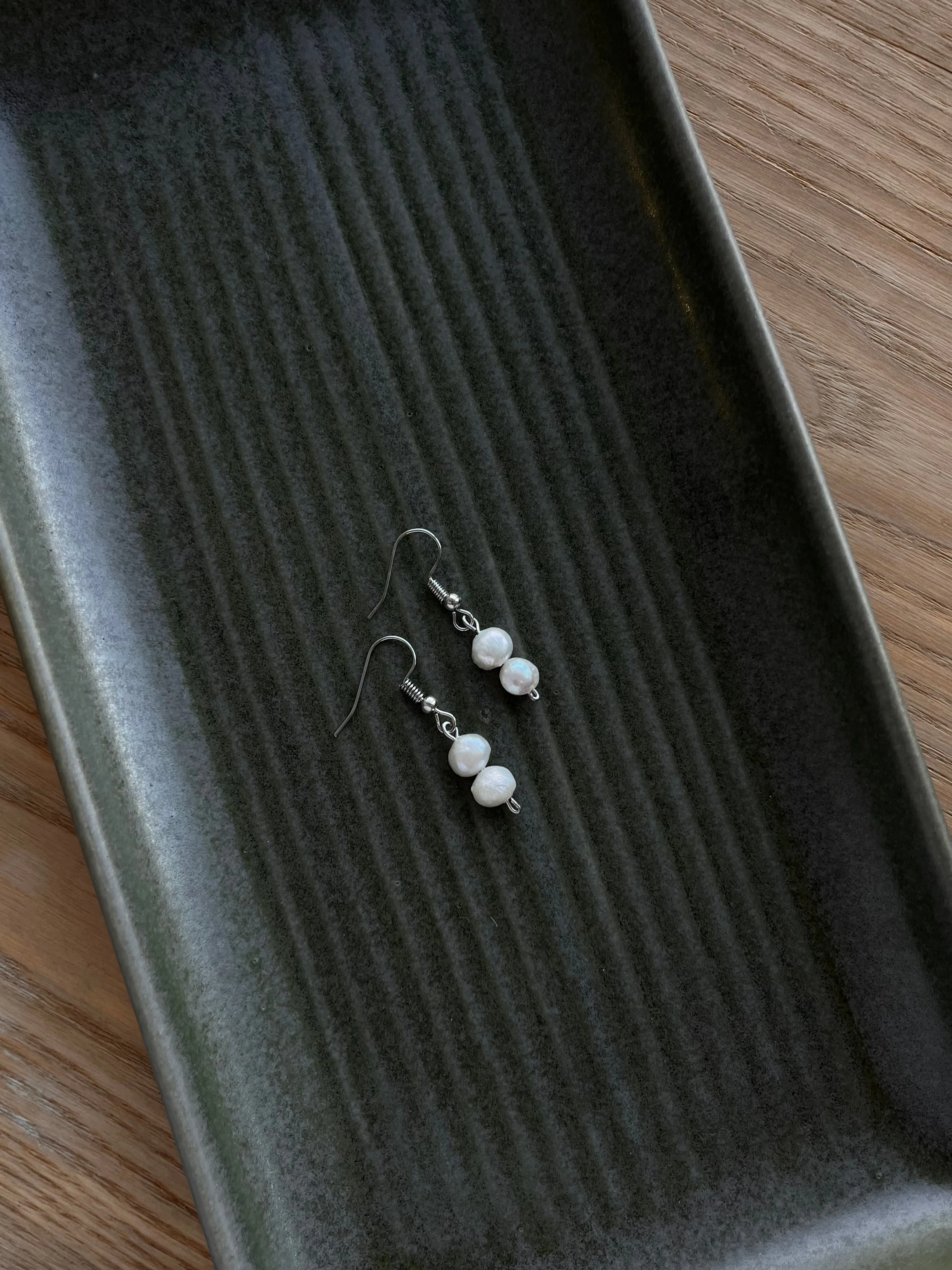 Mini Pearl Hoops