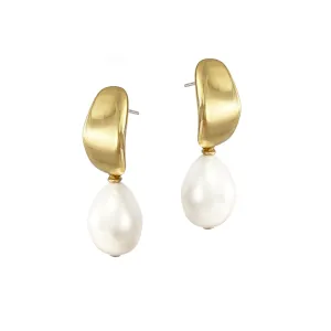 Mirage Pearl Studs - Gold