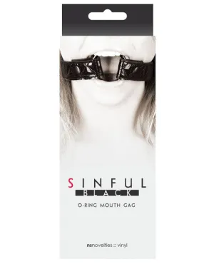 Ns Novelties Sinful O Ring Mouth Gag - Black