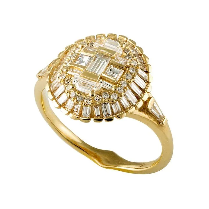 ORDER ONLY: 18K Gold Multi-Shape Diamond Lions Mane Ring