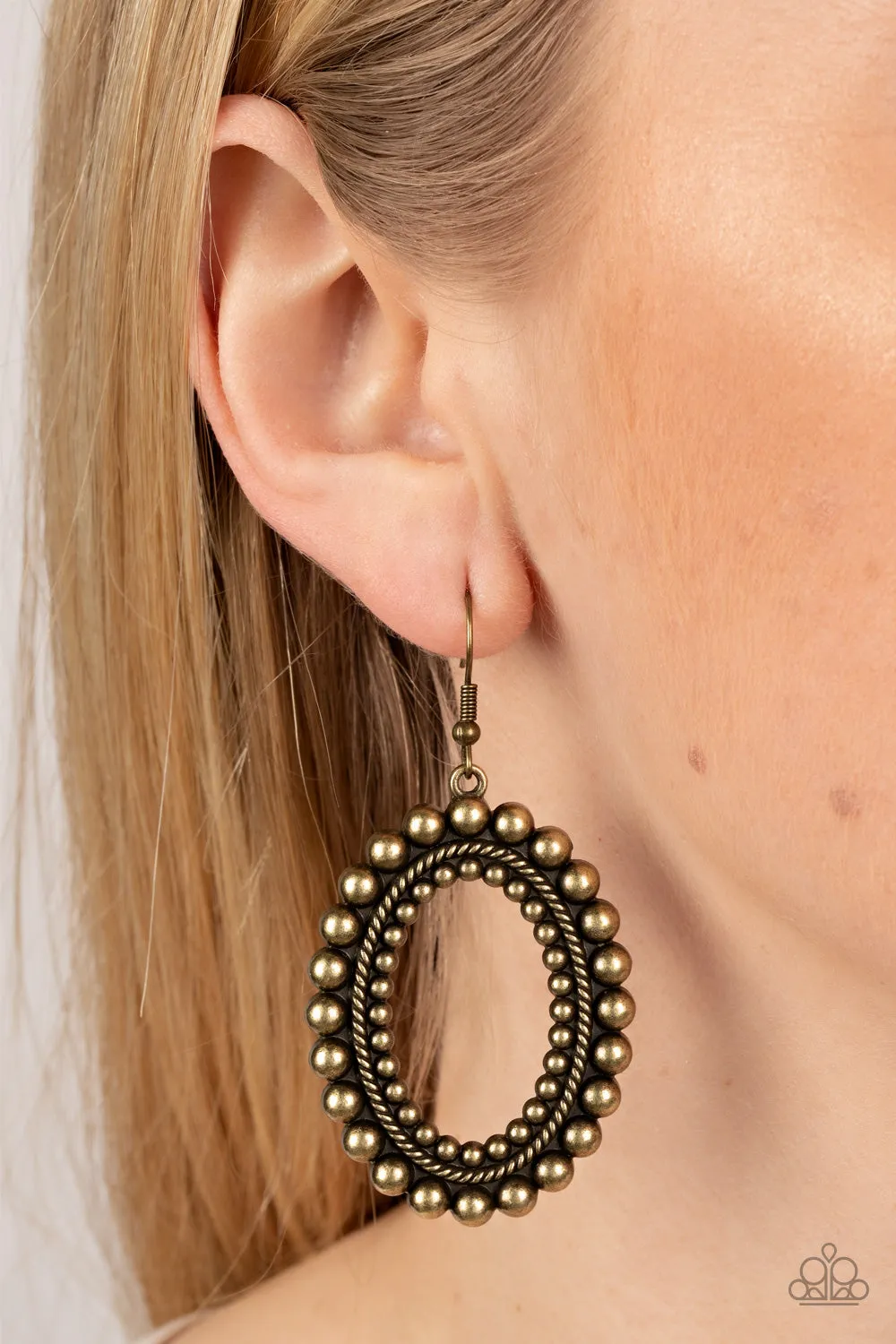 Paparazzi Homestead Hideaway - Brass Earrings