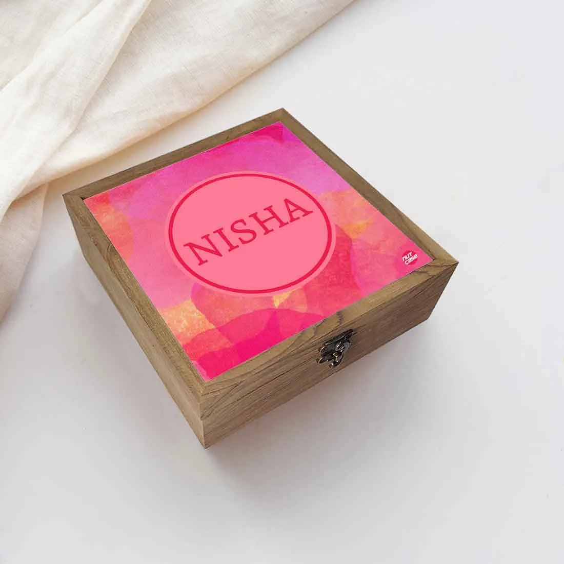 Personalised Jewellery Box for Women-Pink Watercolor