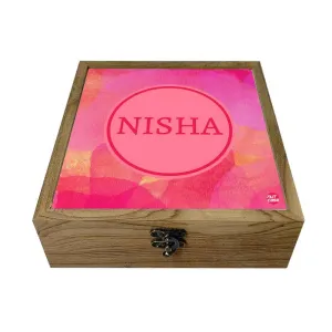 Personalised Jewellery Box for Women-Pink Watercolor