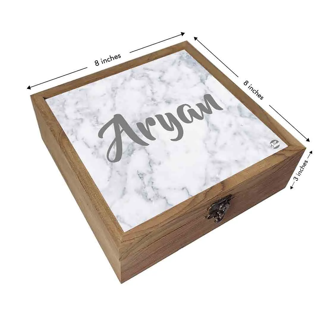 Personalised Jewelry Box Organizer Makeup - White Marble