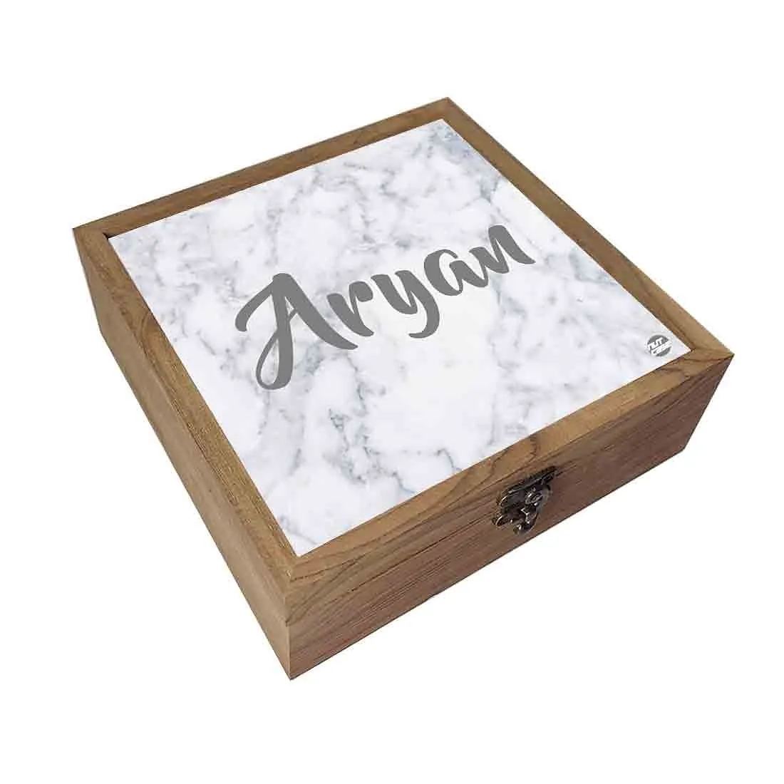 Personalised Jewelry Box Organizer Makeup - White Marble