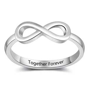 Personalized Sterling Silver Ring - Infinity Promise Rings - Customized Gifts - Fashion Jewelry