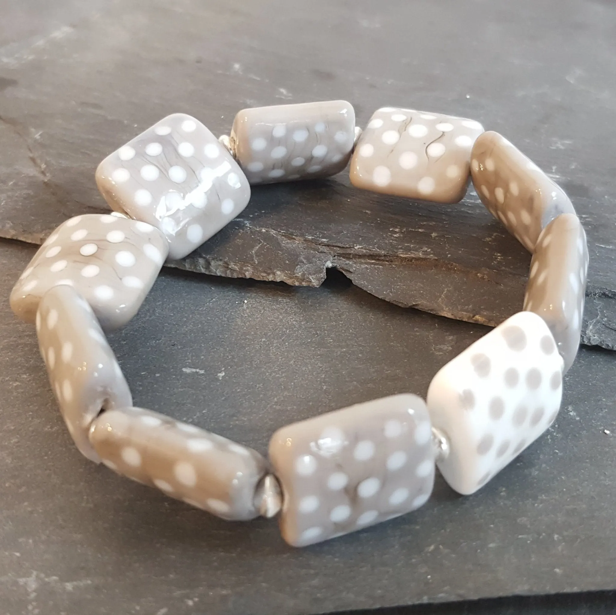 Polka Dotty Stretch Tile Bracelet