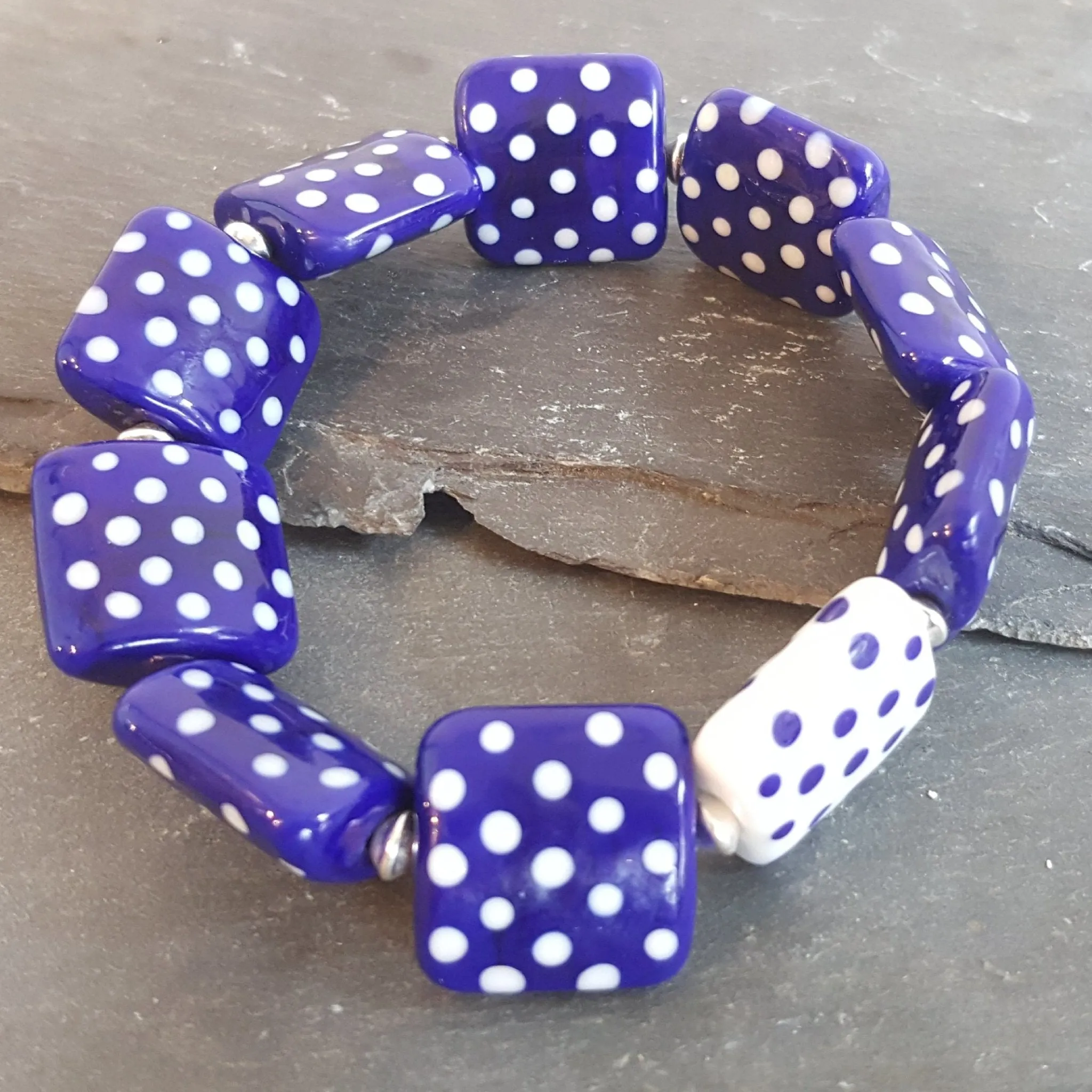 Polka Dotty Stretch Tile Bracelet