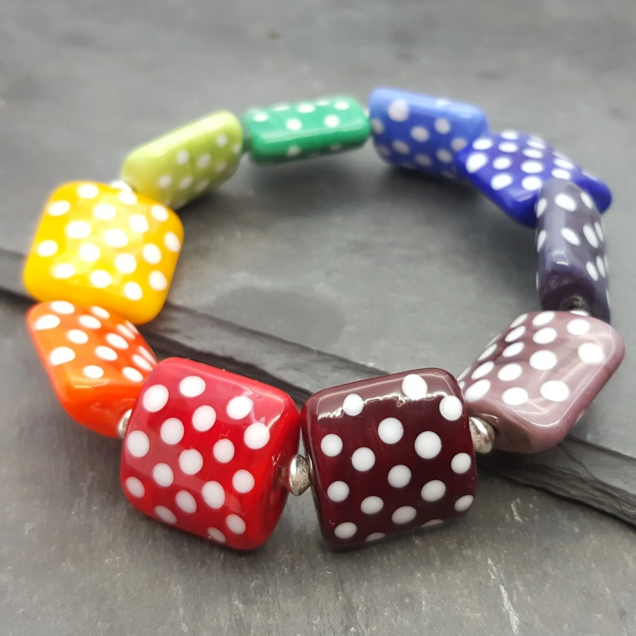 Polka Dotty Stretch Tile Bracelet