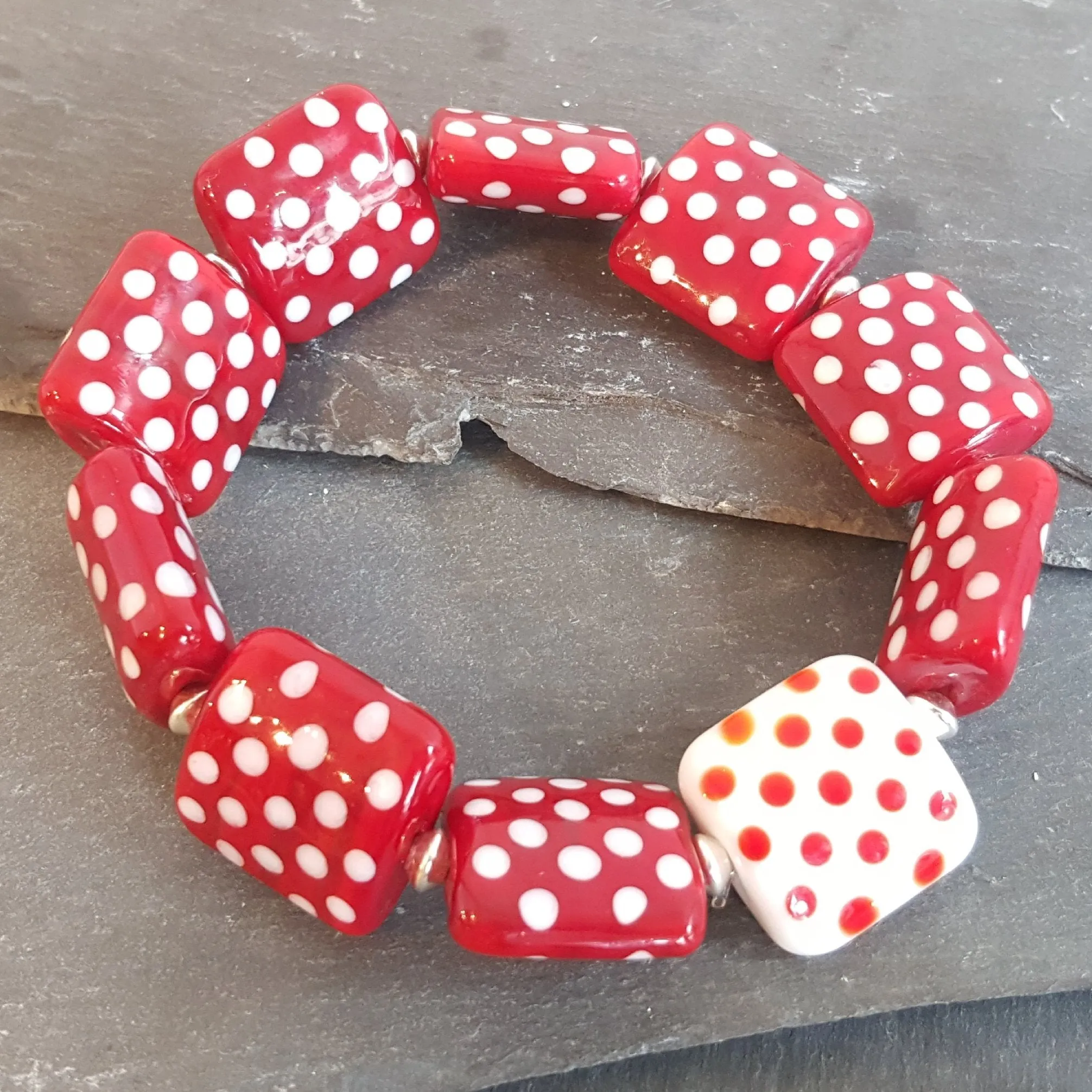 Polka Dotty Stretch Tile Bracelet