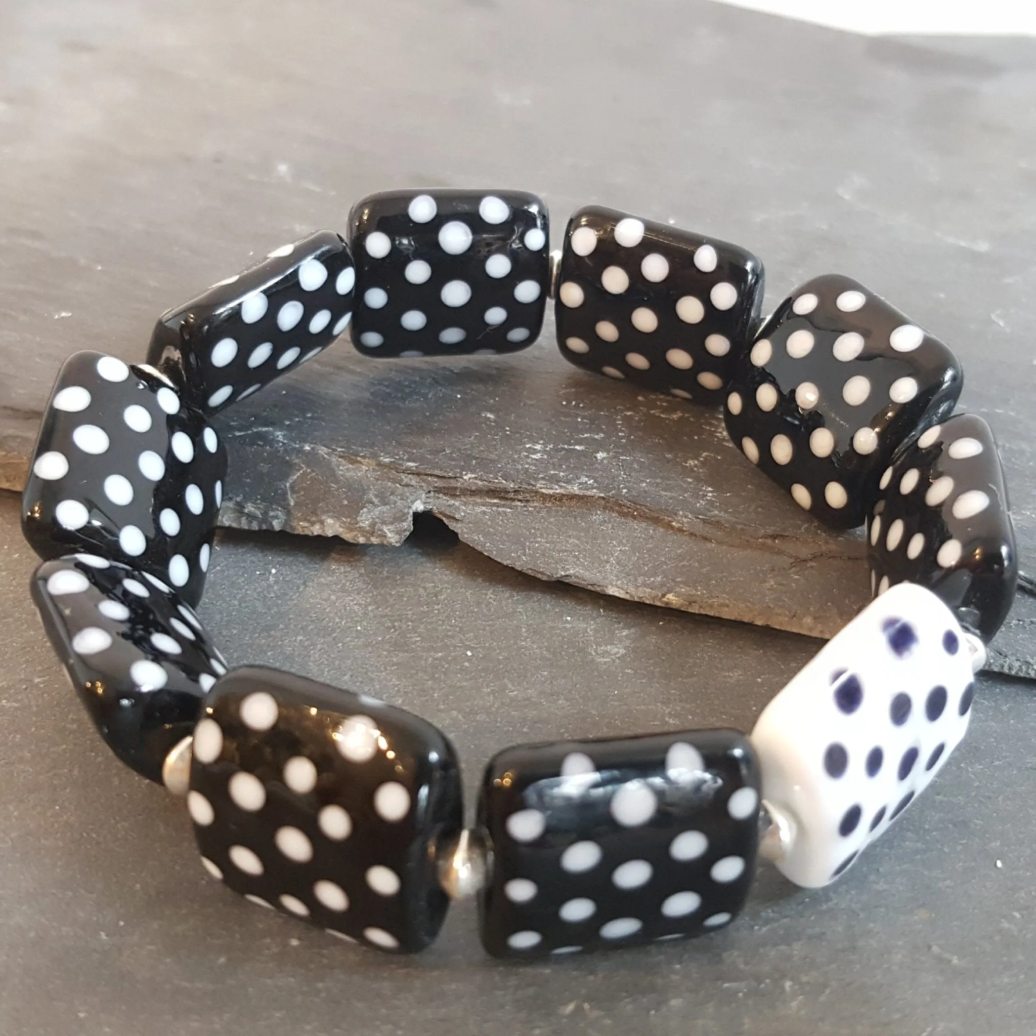 Polka Dotty Stretch Tile Bracelet